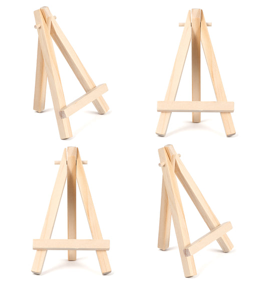 4 Pack Mini Easels, Mini Easel Stand - 5" Tiny Easel for Painting, Artist Tabletop Holder, Easels for Photos Art Crafts