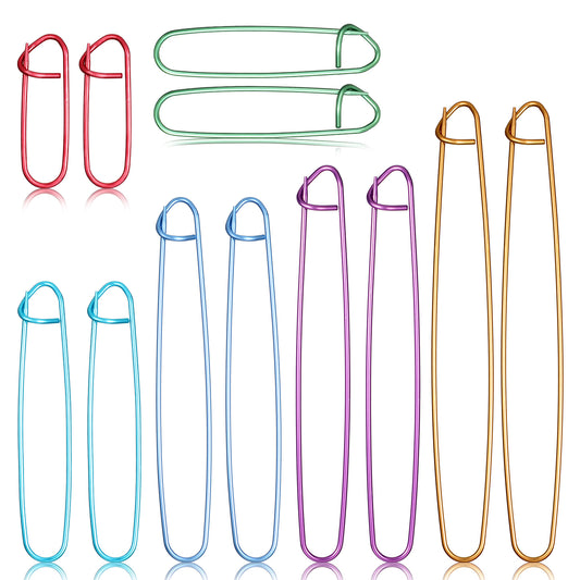 Guduling 12 Pcs Stitch Holders for Knitting,Knitting Stitch Holders,Colorful Zinc Alloy Yarn Crochet Holder,Crochet Accessories Set for DIY Blankets,Scarves,Sweaters,and More