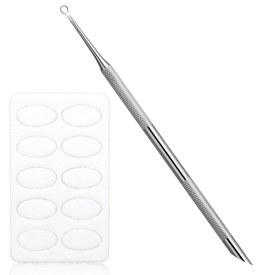 Cuticle Pusher Tool, Cuticle Pusher with Sandpaper Sheets, Gel Nail Polish Remover – Dual-Use Manicure Tool for Gentle Dead Skin Care, Durable & Hygienic Design for All Genders