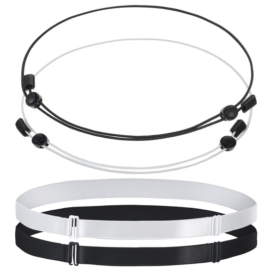 Classicseali 4PCS Jumper Tuck Band, Adjustable Crop Band, Stretchy & Invisible Crop Top Band for Tucking, 2 Styles, for Use on Shirts, T-shirts, Sweaters, Undershirts, Black, White