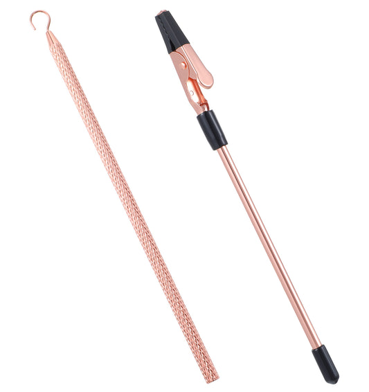 2 Pcs Bracelet Helper Tool, Portable Bracelet Assistance to Put on Yourself, Quick Release Fastening Jewellery Clasp Helpers with Hook for Helper Tool, Jewellery, Zips, Button, Rose Gold Metal
