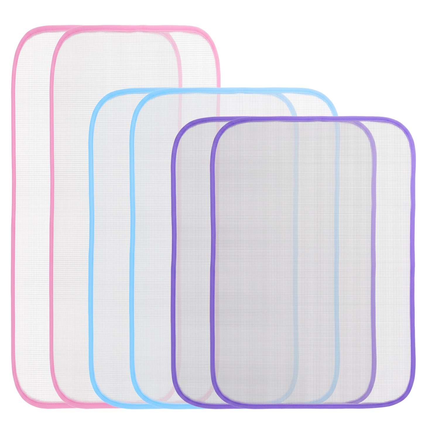 Elegaperma 6 Pcs Ironing Cloth, Protective Pressing Cloth for Ironing, Heat Resistant Pressing Cloth Mesh Protective Pads Blue Purple and Pink Colors for Various Fabrics and Clothing Care