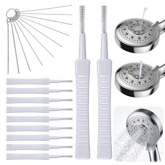 Elegaperma Shower Head Cleaner Tool Set, 100Pcs Multi-Size Showerhead Cleaning Brushes for Small Hole Anti-Clogging Nozzle, Picks Fitting Nozzle Unclogger for Household Bathroom