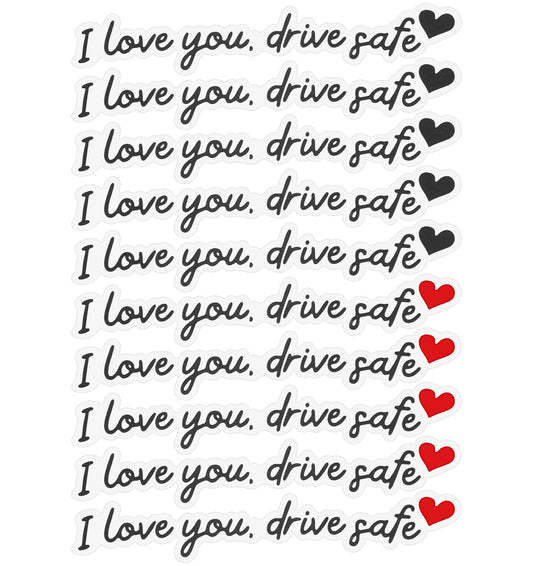 10PCS I Love You Drive Safe Mirror Sticker, Universal Fit Waterproof Decals