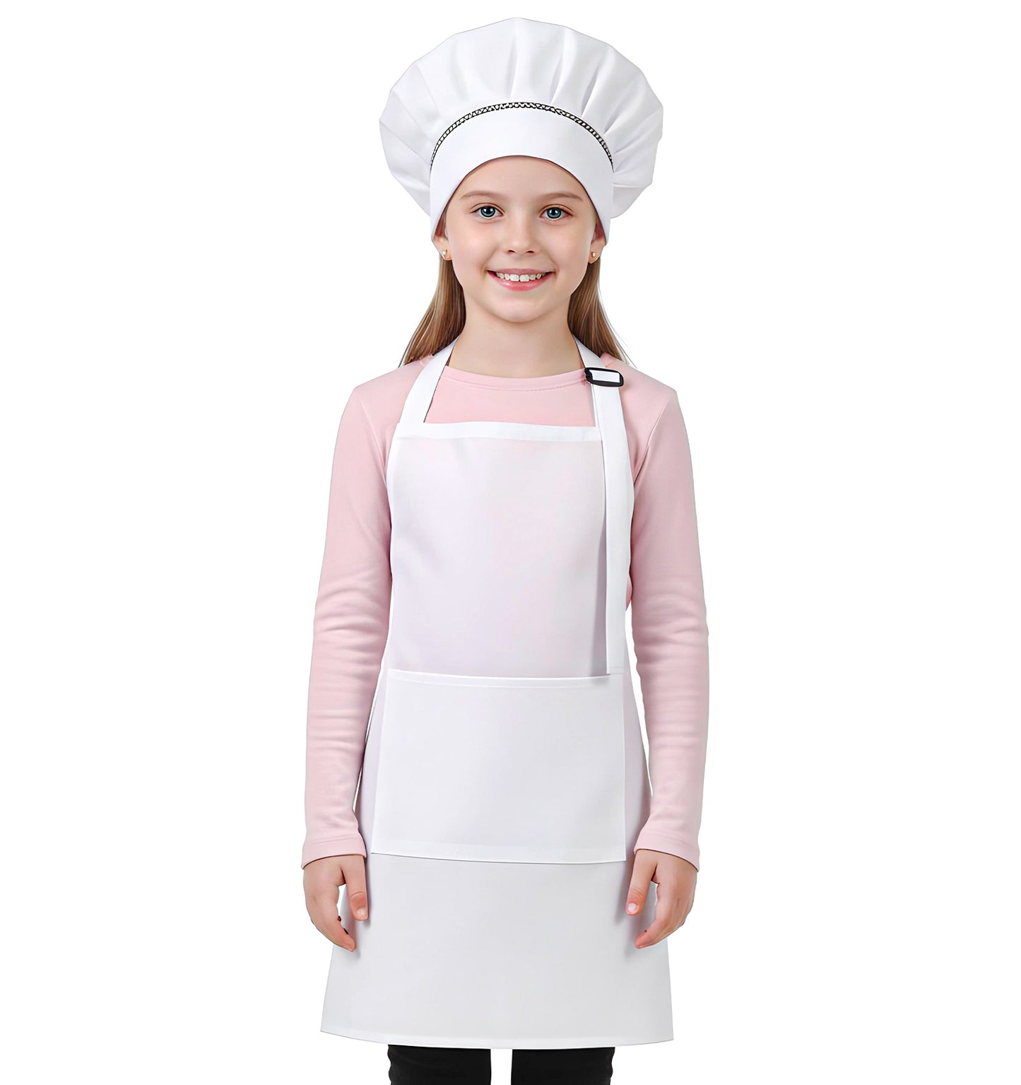 Thrymme 1 Pairs Kids Chef Hat for Cooking Baking (White)
