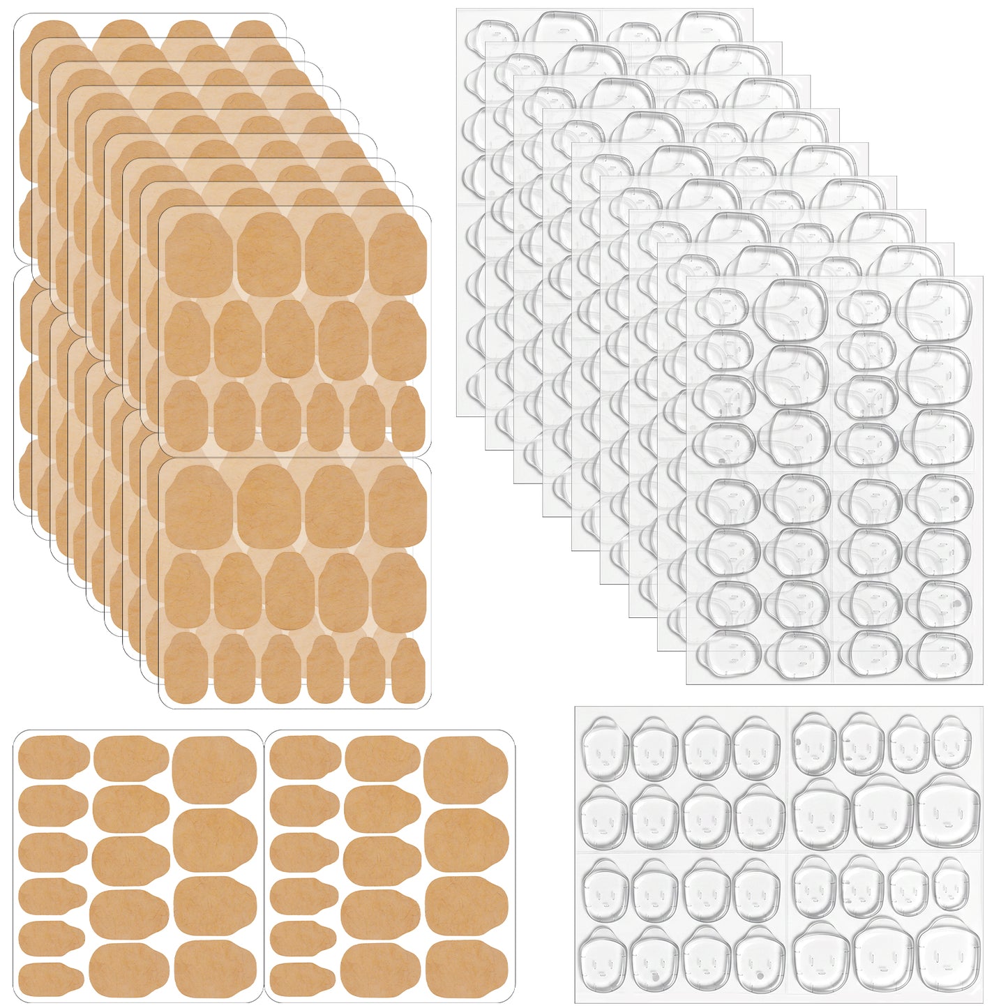 Elegaperma 600 Pcs Nail Adhesive Tabs Extra Strong, 15 Sizes Glue Tabs for Press on Nails in Clear & Skin Tones (4.33 x 3.15 x 0.39 in)
