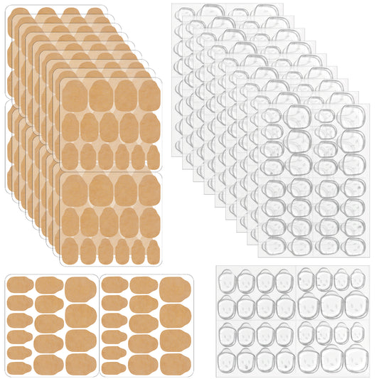 Elegaperma 600 Pcs Nail Adhesive Tabs Extra Strong, 15 Sizes Glue Tabs for Press on Nails in Clear & Skin Tones (4.33 x 3.15 x 0.39 in)