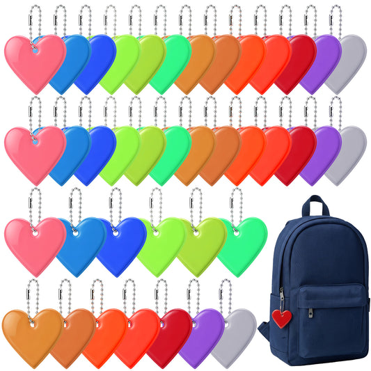 guduling Elegaperma 40pcs Reflective Keyrings for Bags, Waterproof Safety Reflector Pendants with Chains, Reflective Keyrings for Kids Backpacks, Walking, Running, Cycling