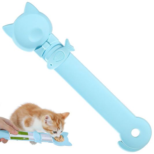 Classicseali Cat Treat Spoon,10.43 X 2.36 In Cute Churu Spoon, Multifunctional Durable Cats Treat Feeder Spoons, Comfortable Grip, Suitable for Cat Liquid Treats and Wet Food, Blue