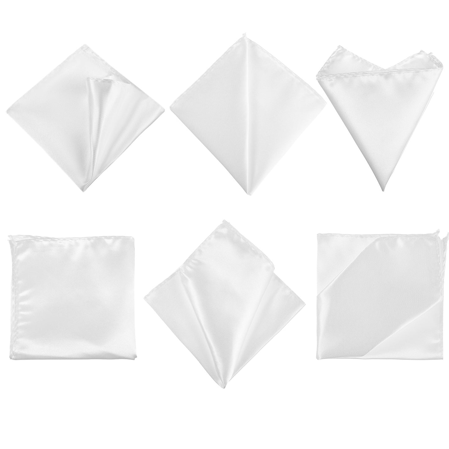 Elegaperma 6PCS Mens Hankies Multipack, Classic White Pocket Squares for Men with Satin Sheen for Formal Wear and Mens Hankies Essentials
