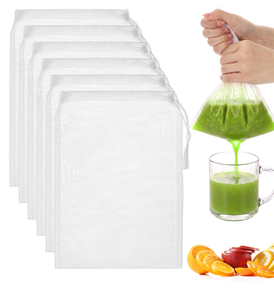6 Pack Nut Milk Bags for Straining, Juice Strainer 30×20cm Reusable