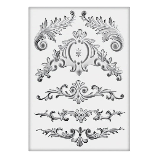 Molds for Crafts, Iod Molds, Baroque Style Curlicues Scroll Lace Emboss Border, Relief Flower Lace Filigree for Plaster Fondant Sugar Craft Cake Baking Air Dry Clay